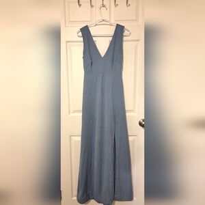 Birdy Grey Dusty Blue Maxi Dress with V-Neck